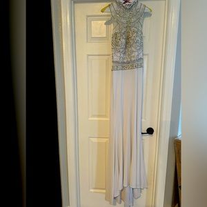 White sparkle prom dress